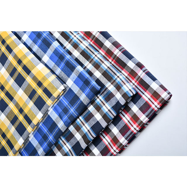 Stock lots yarn dyed plaids check polyester fabric for skirts shirt school uniform fabric