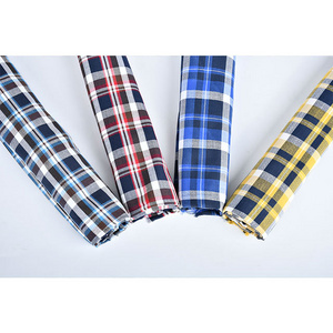 Stock lots yarn dyed plaids check polyester fabric for skirts shirt school uniform fabric