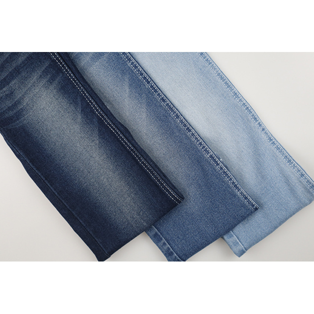 11.3 oz high stretch denim fabric mercerizing cotton spandex jeans fabric from China Foshan