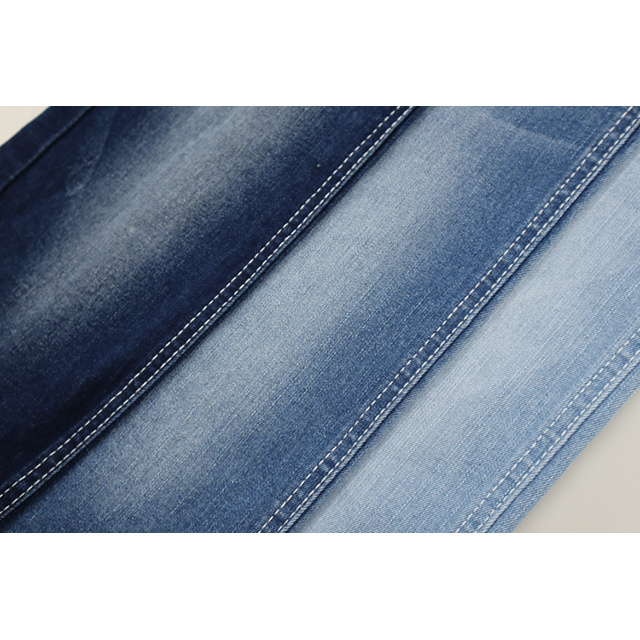 Wholesale good quality cotton warp slub dark blue color fabric for jeans