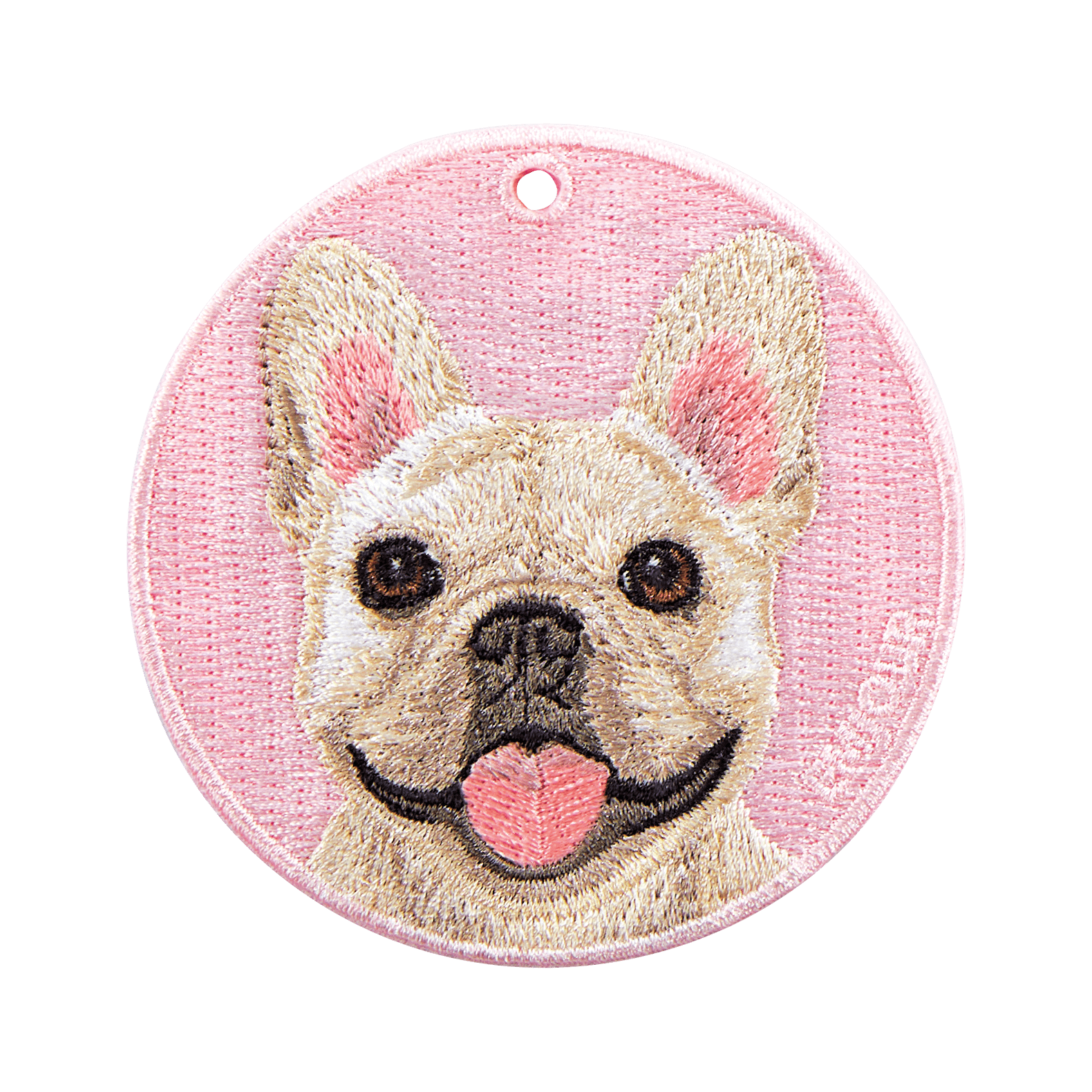 Realistic Pets Embroidery Double-sided Keychain Bag Accessories Wholesale French Bulldog Design