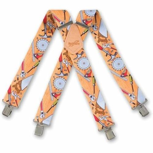 BRIMARC MEN HEAVY DUTY METAL CLIP WIDE WORK TROUSER BRACES 42 ASSORTED PATTERNS SUSPENDERS