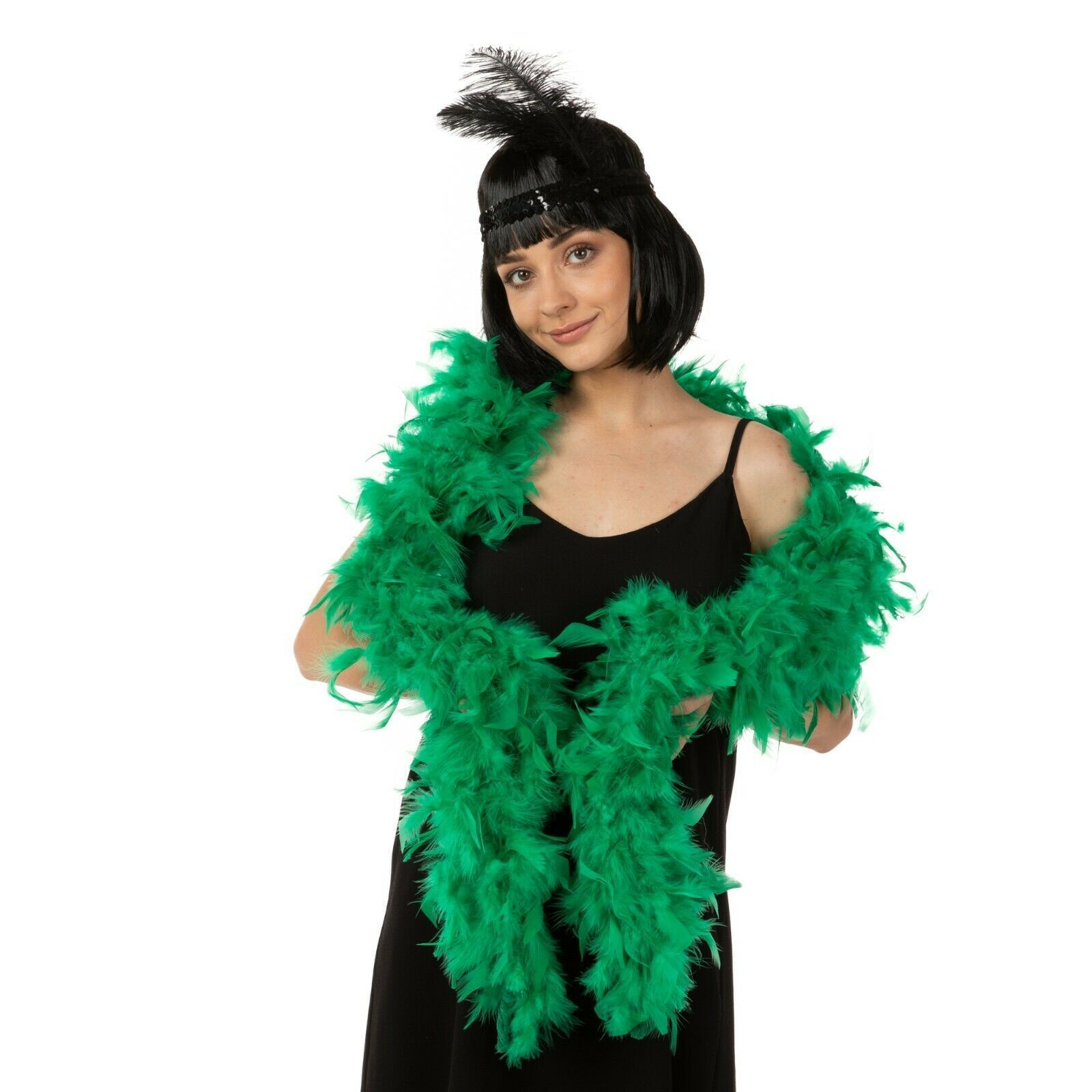 1920's Deluxe Long Feather Boa Flapper Burlesque Accessory Long Fancy Dress