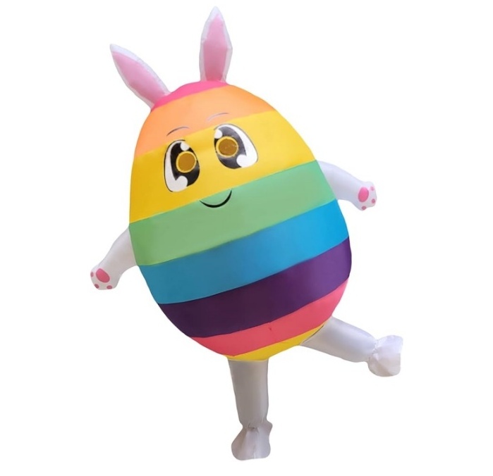 Adult Inflatable Blow Up Colorful Egg Suit Costume Air Blow up Xmas Costume Funny Easter Party Costume Cosplay Fancy Dress