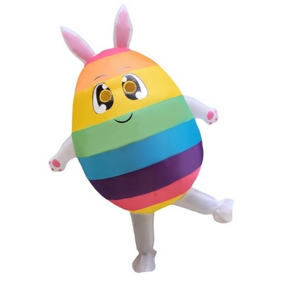 Adult Inflatable Blow Up Colorful Egg Suit Costume Air Blow up Xmas Costume Funny Easter Party Costume Cosplay Fancy Dress