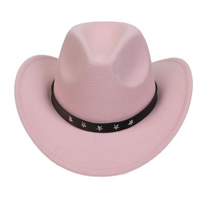 PINK BLACK WHITE COWBOY HATS WITH KERCHIEF WILD WESTERN COWGIRL HAT FANCY DRESS