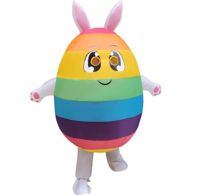 Adult Inflatable Blow Up Colorful Egg Suit Costume Air Blow up Xmas Costume Funny Easter Party Costume Cosplay Fancy Dress