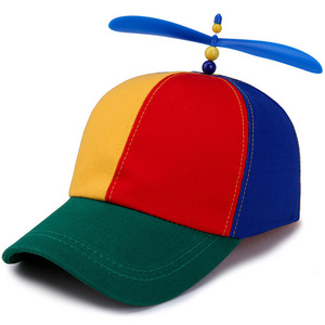 Colorful Cute High Quality Helicopter Hat Clown Propeller Fancy Dress Party Accessory Prop Hats