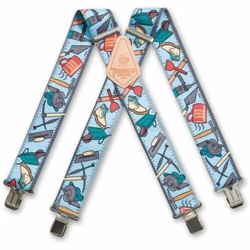 BRIMARC MEN HEAVY DUTY METAL CLIP WIDE WORK TROUSER BRACES 42 ASSORTED PATTERNS SUSPENDERS