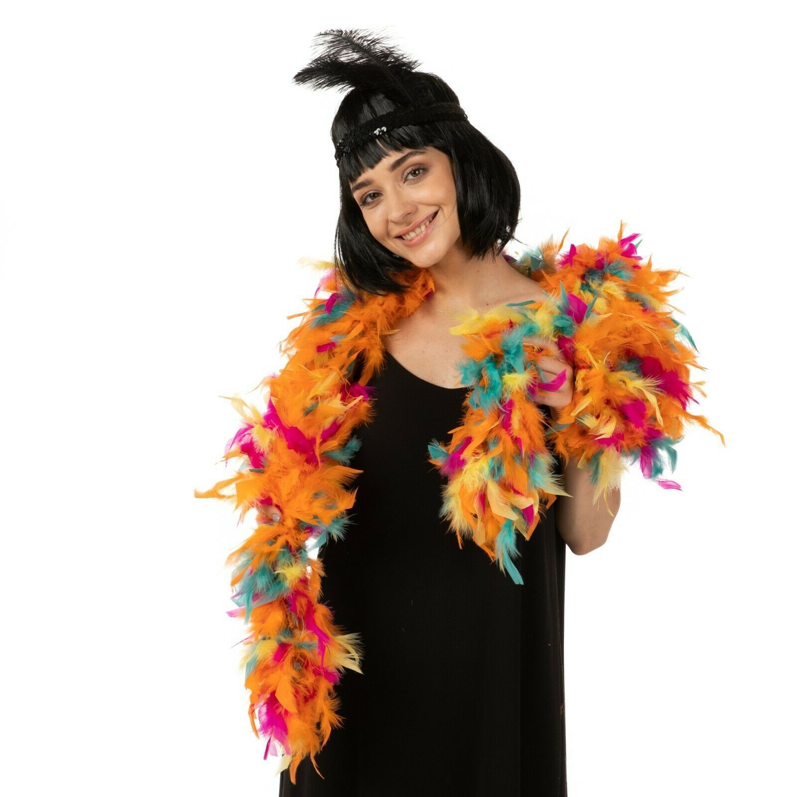 1920's Deluxe Long Feather Boa Flapper Burlesque Accessory Long Fancy Dress