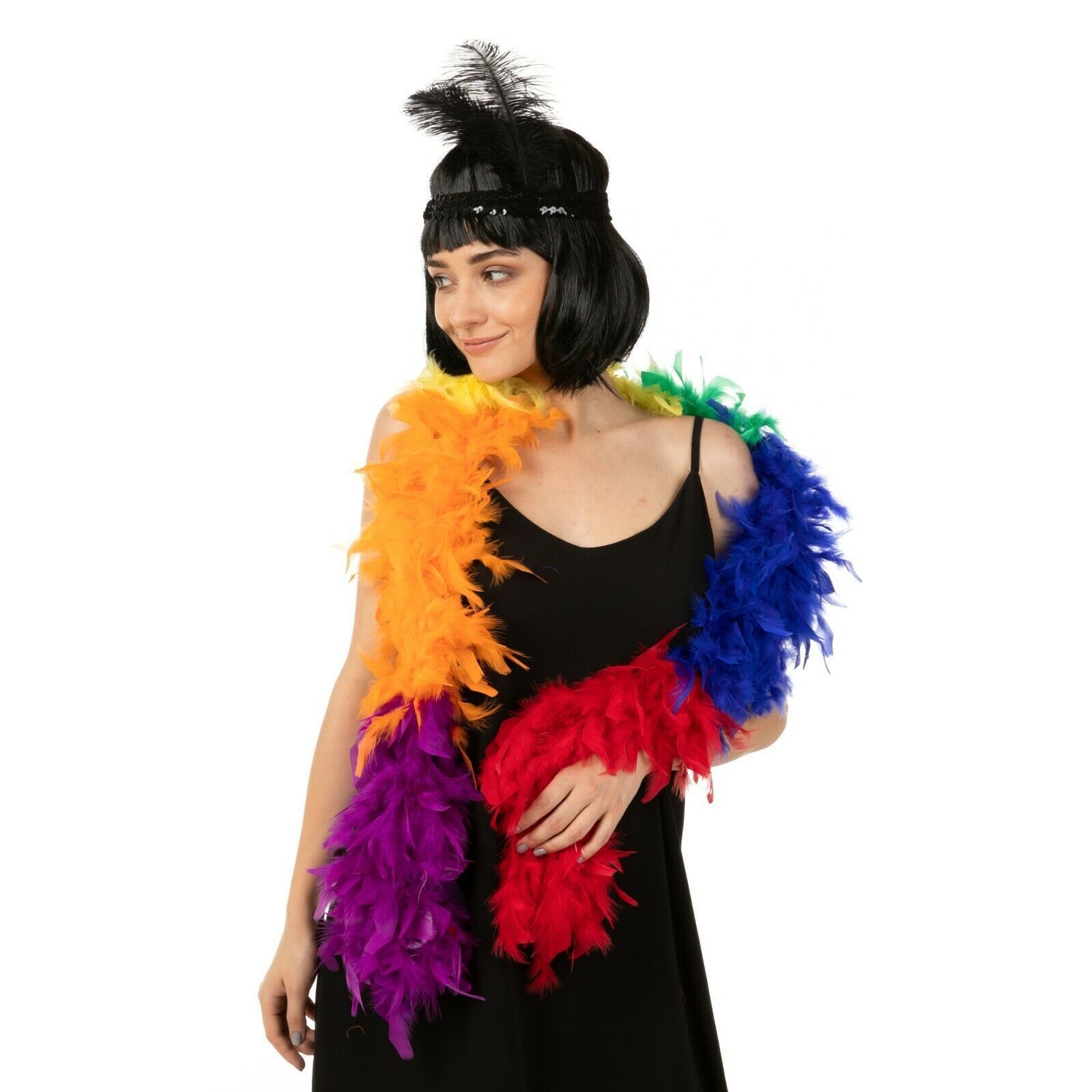 1920's Deluxe Long Feather Boa Flapper Burlesque Accessory Long Fancy Dress