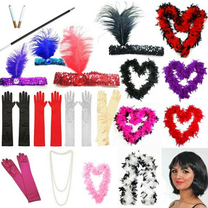 FLAPPER 1920'S FANCY DRESS LONG GLOVES HEADBAND GATSBY BURLESQUE HOLDER PARTY ACCESSORIES