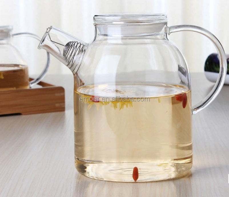 1000 ML Clear Borosilicate Glass Tea Pot Set