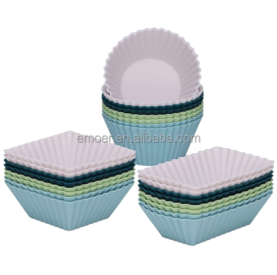 square rectangle round Silicone Cupcake Liners