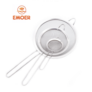 EMOER Fine Mesh Stainless Steel Strainer Colander for Kitchen Food Sift & Sieve Flour