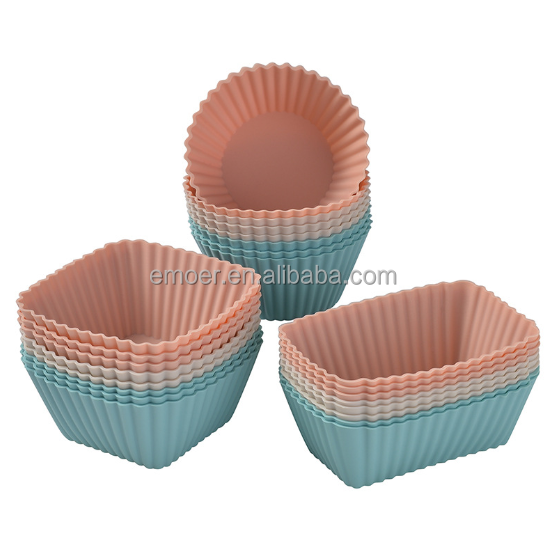 square rectangle round Silicone Cupcake Liners