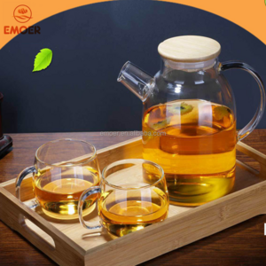 1000 ML Clear Borosilicate Glass Tea Pot Set