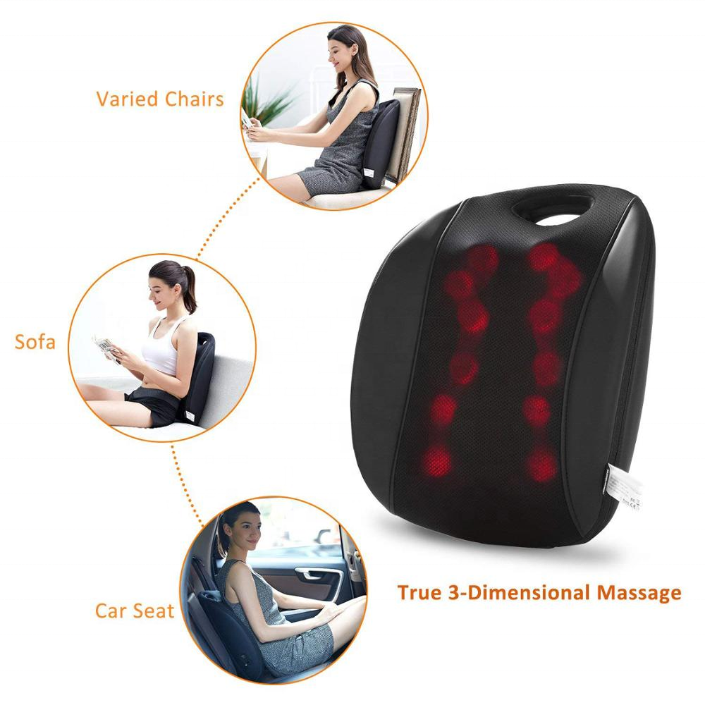 Xiamen factory custom shiatsu recliner Massage pillow cushion with heat