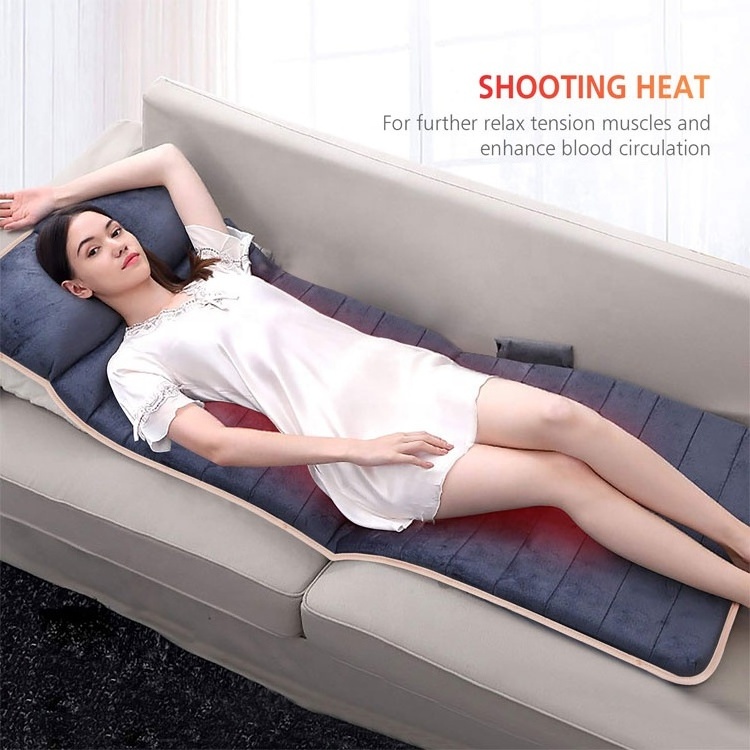 Electric Bed 10Vibrating Motors Therapy Heating Massager Mattress Full Body Vibration Massage Mat