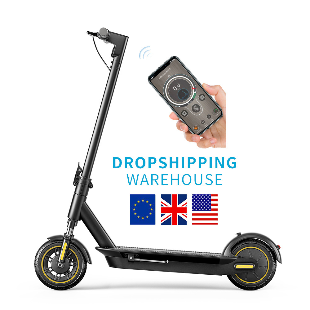 Emoko electric scooter eu warehouse fast white color T4 MAX 10 inch foldable solid tyre drop shipping electric scooter