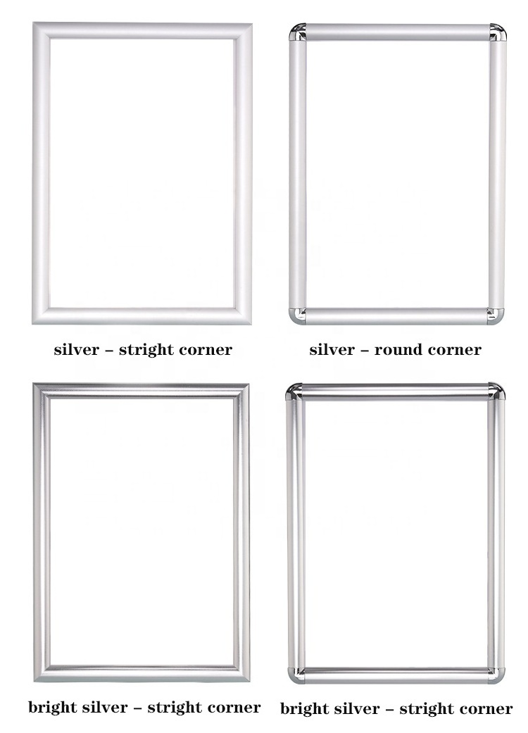 A0 A1 A2 A3 A4 straight corner aluminum picture frame poster displaying A2 size aluminum snap frame