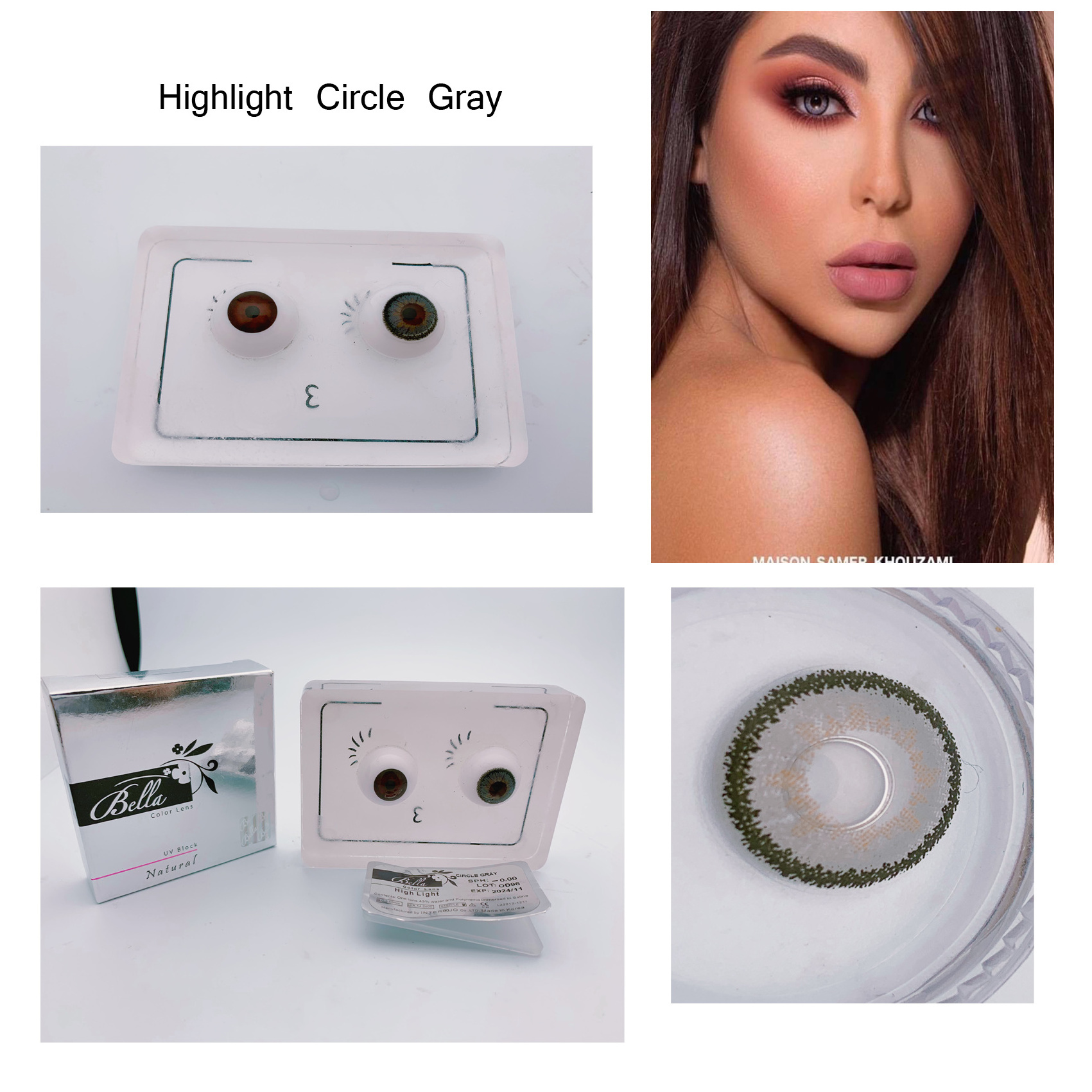 Highlight Circle Gray  Wholesale Bella Dahab lenseme soft Contact Lenses Dia 14.5/14.2 mm cheap price