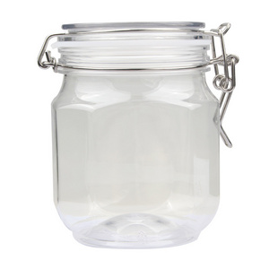 Hot Sale Anti Fall Durable 1000g 740ml Airtight Flip Top Plastic Hexagonal PET Jar for Honey