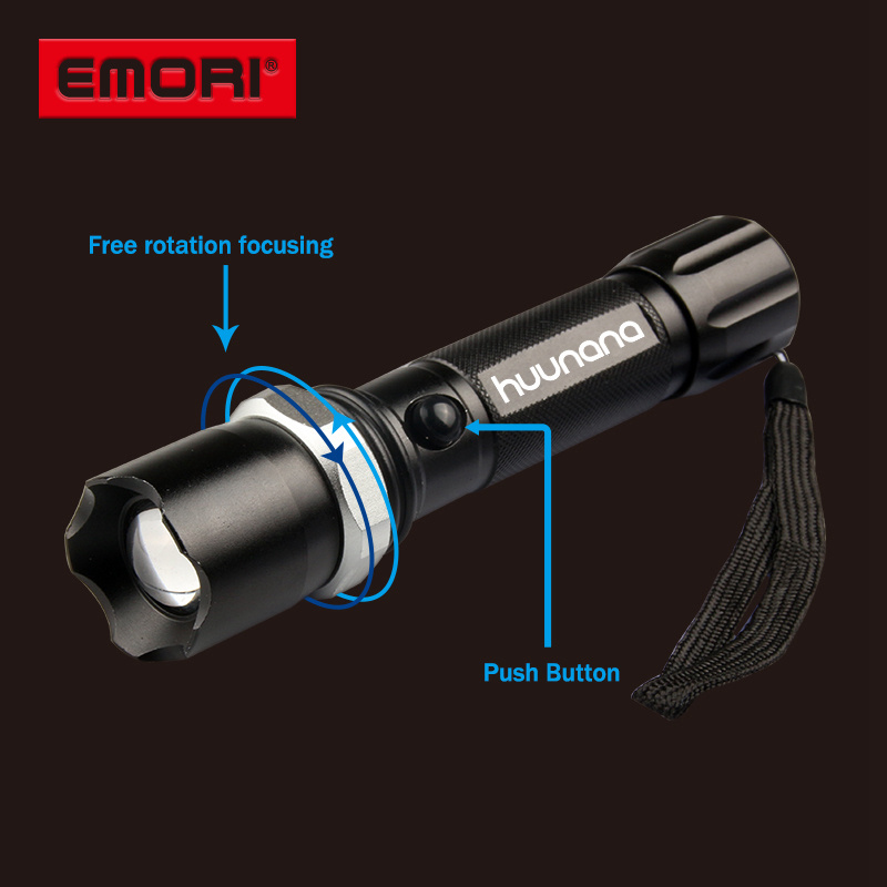 Portable Emergency Zoomable Rechargeable Mini Torch Light Led Flashlight