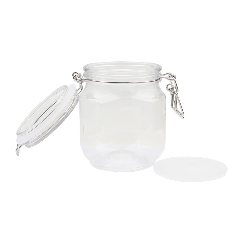 Hot Sale Anti Fall Durable 1000g 740ml Airtight Flip Top Plastic Hexagonal PET Jar for Honey