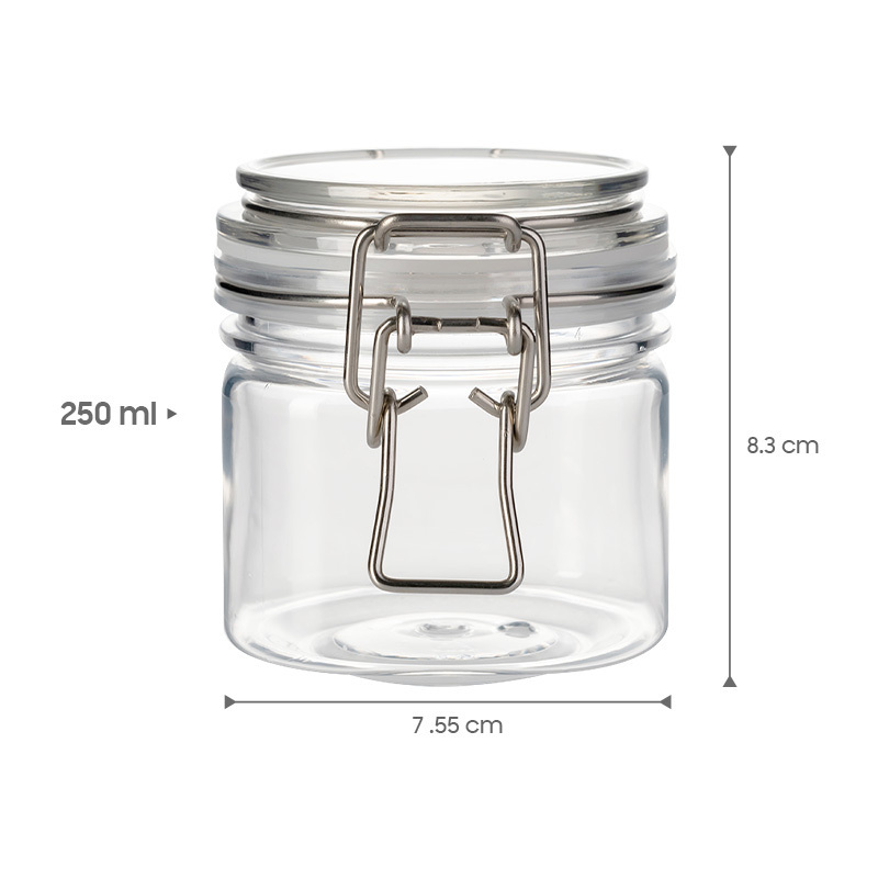 Wholesale Airtight Smellproof Honey PET Plastic Seal Pot Plastic Buckle Jar with Flip Top Lid