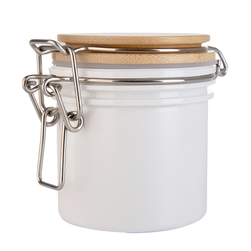 Wide Mouth Food Containers White 200ml Durable Plastic Jar with Airtight Metal Lock