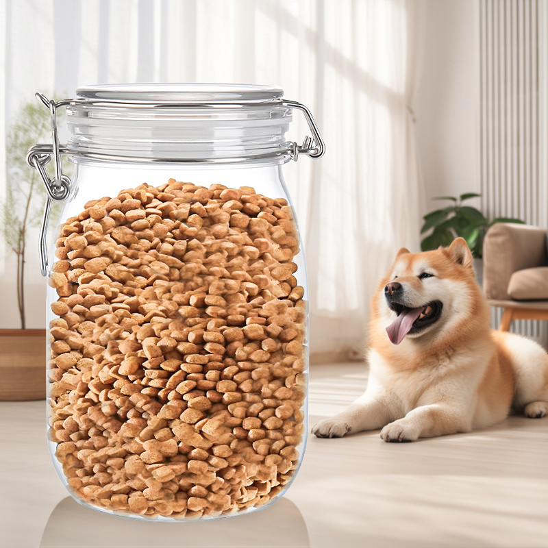 Airtight Dog Feed Storage Pet Food Dry Bread Grain Home Household Plastic Containers Jars for Food Storage