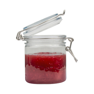 Clip Top Airtight Transparent 300ml Jam Sauce Small Plastic Containers with Lids for Food