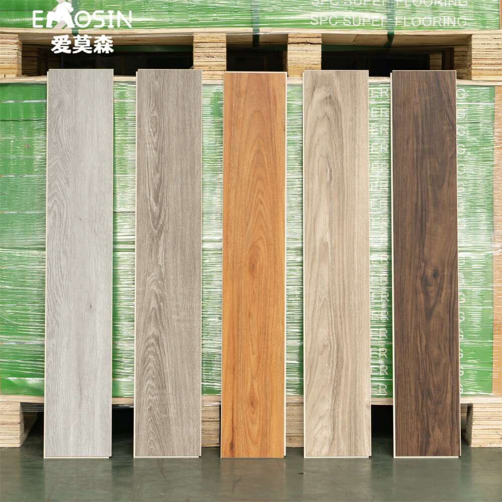 moderno pisos vinilicos spc floor click pvc con goma eva vinyl plank rigid core 4mm 6mm 7mm