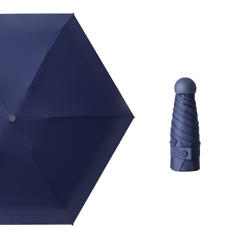 Small Portable Anti-UV Waterproof Small Fashion Five Folding Vinyl Sun Mini Pocket Umbrella for Ladies