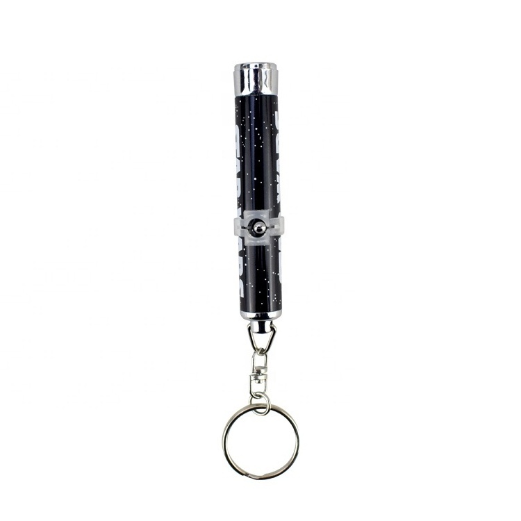 Hot selling promotional wholesale Laser pointer keychain with a LED,packed in a nice tin box