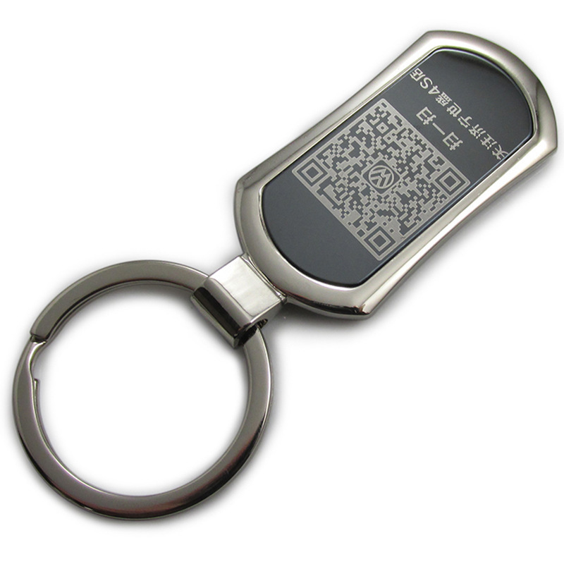 Amazon hot sell Custom keychains manufacturer Round Doublesided sublimation blank metal QR Code Keychain