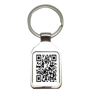 Amazon promotional gifts hot sell Custom keychains manufacturer Round Doublesided sublimation blank metal QR Code Keychain