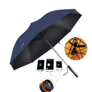 Give aways Promotional products customized logo Innovative corporate gifts Summer Cool Umbrella With Fan  With charging