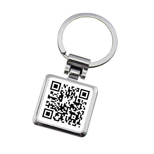 Amazon promotional gifts hot sell Custom keychains manufacturer Round Doublesided sublimation blank metal QR Code Keychain