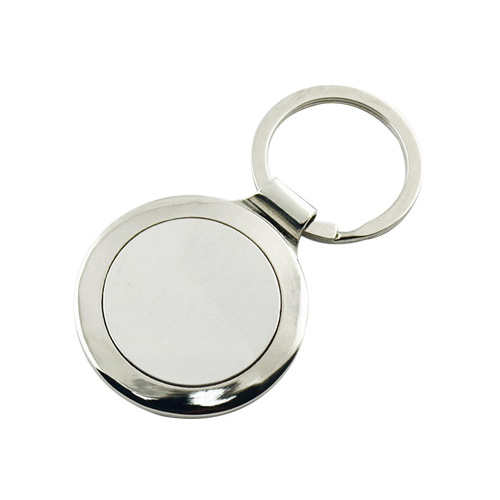 Amazon promotional gifts hot sell Custom keychains manufacturer Round Doublesided sublimation blank metal QR Code Keychain