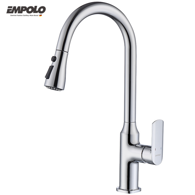 Faucets Factory flexible brass pull down chrome single handle sink mixer taps torneira cozinha pull out kitchen faucet