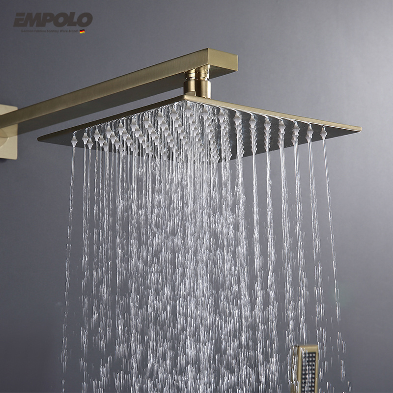 Modern Gold Bathroom Faucet Shower Set Waterfall Rainfall Hand Shower Spout Faucet With Mixer Faucets