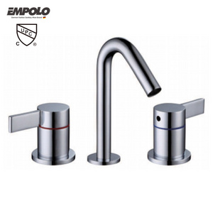 Kaiping factory high quality brass 2 two handle 3 three hole chrome bathroom sink faucet