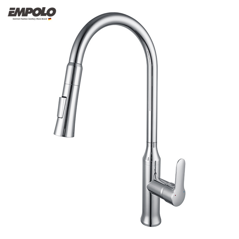 UPC Brass Home Kitchen Faucet Spray High Body Pull Down Faucet Side Sprayer Single Handle Single Hole Kitchen Sink And Faucet