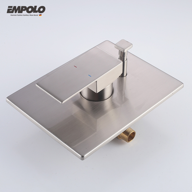 Empolo High Quality Italian Luxury Concealed Bathroom Head Shower Set Mixer Brushed Rain Shower Set