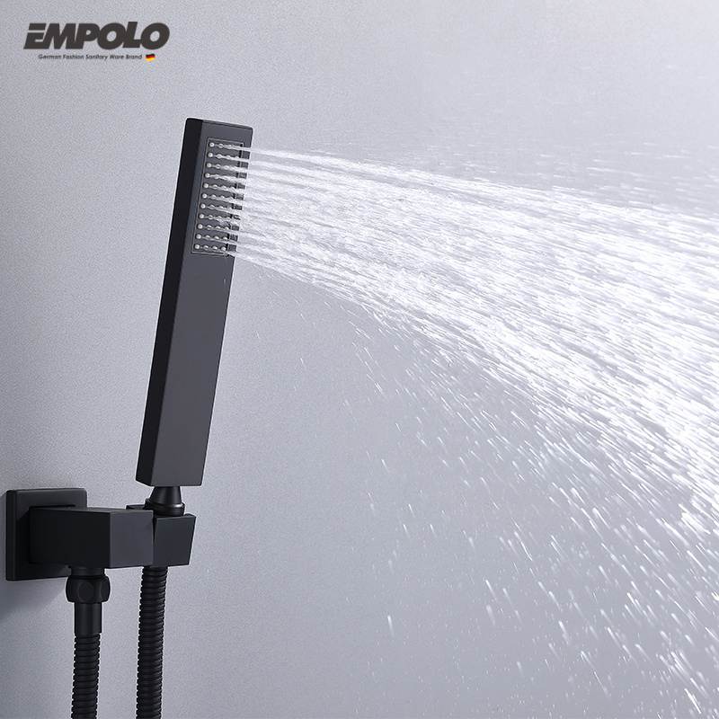 Empolo Wall Mounted Waterfall Faucet Sets Concealed Rain Mixers With Shower Head