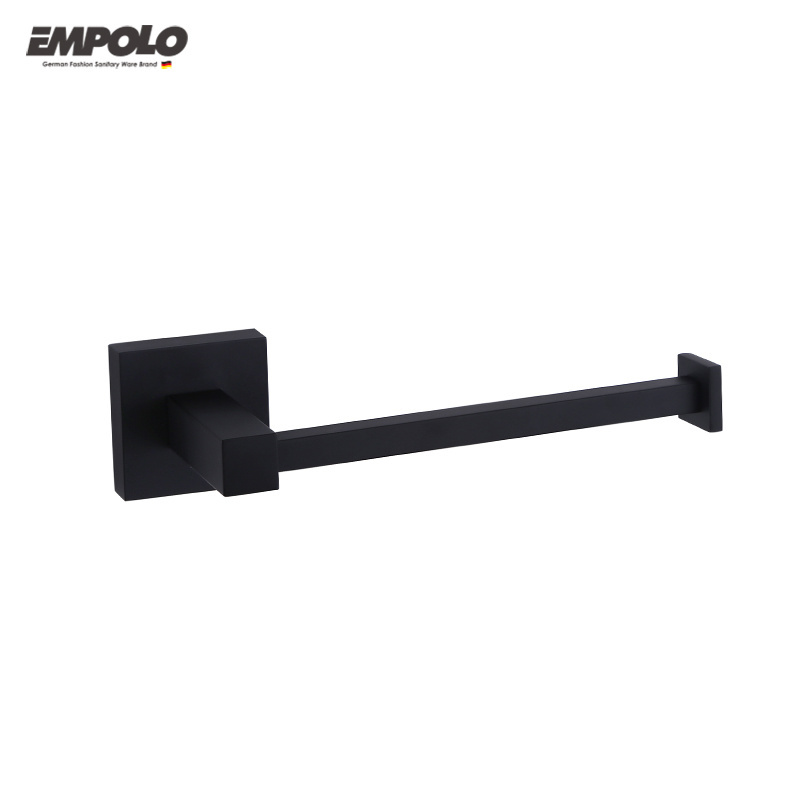 High Quality Bathroom Accessories Hotel Toilet Paper Holder Wall Mount Towel Rack Black Set Bathroom Set Hardware