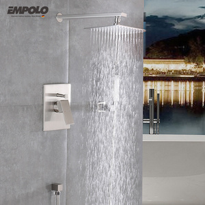 Empolo High Quality Italian Luxury Concealed Bathroom Head Shower Set Mixer Brushed Rain Shower Set