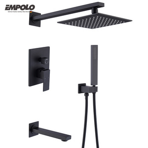 Empolo Wall Mounted Waterfall Faucet Sets Concealed Rain Mixers With Shower Head